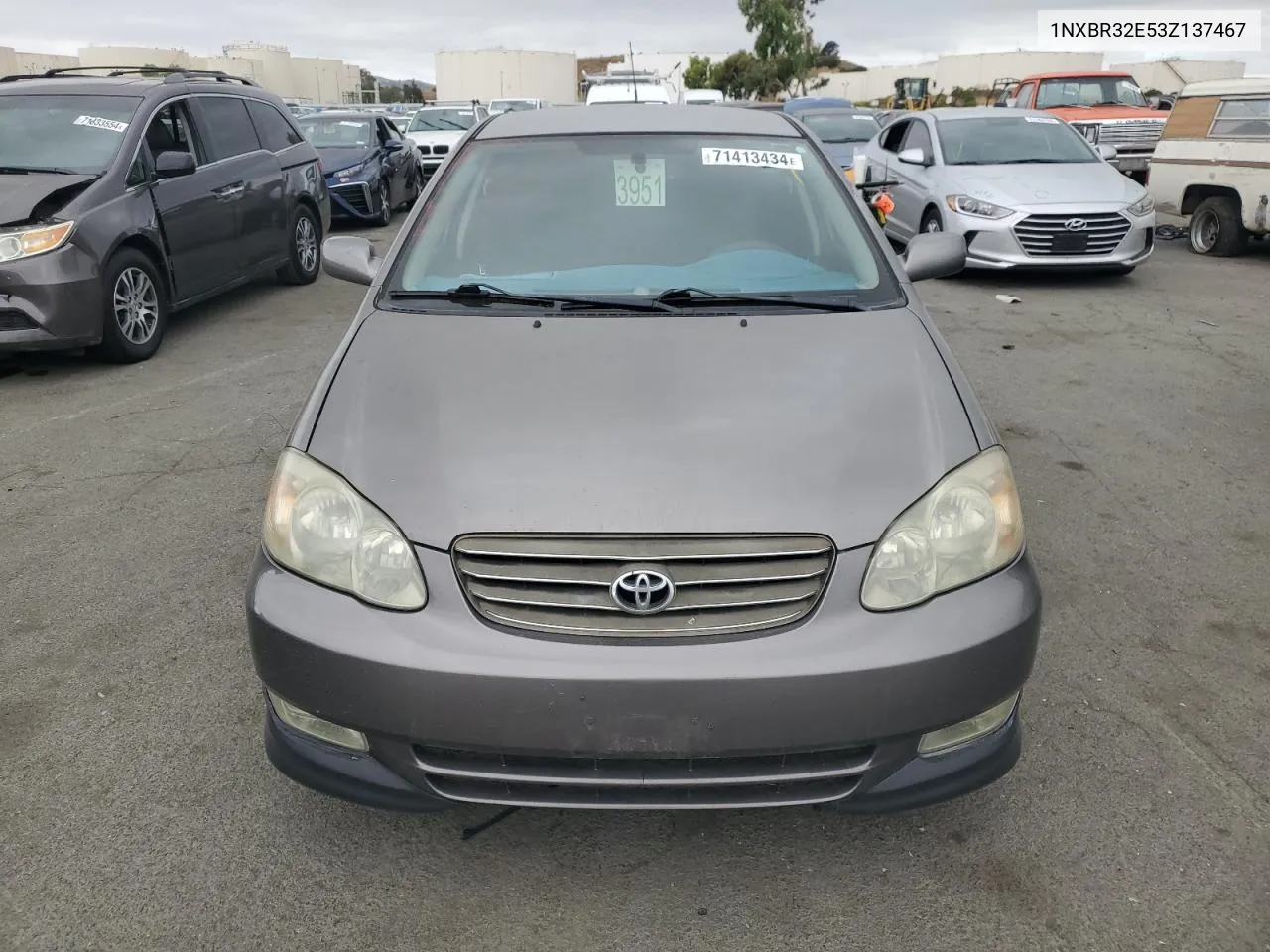 2003 Toyota Corolla Ce VIN: 1NXBR32E53Z137467 Lot: 71413434