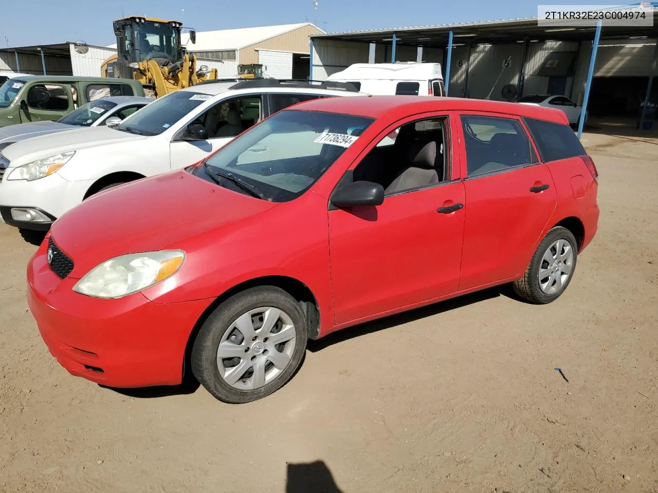 2003 Toyota Corolla Matrix Xr VIN: 2T1KR32E23C004974 Lot: 71736294