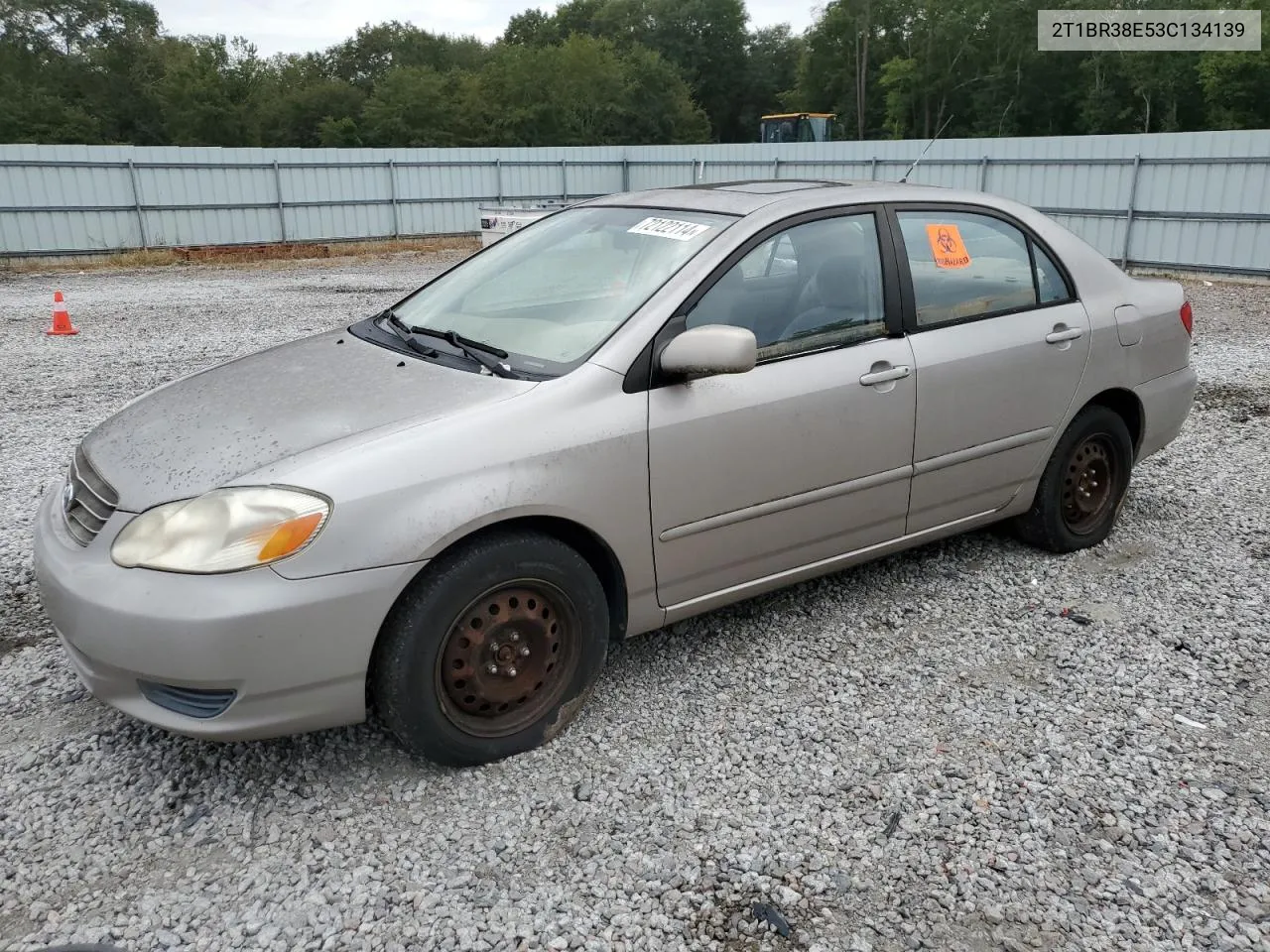 2003 Toyota Corolla Ce VIN: 2T1BR38E53C134139 Lot: 72122114