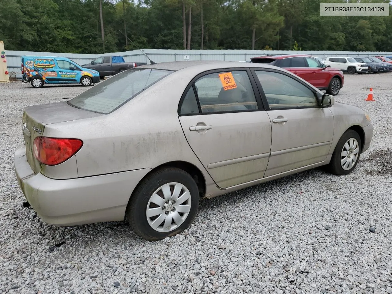 2003 Toyota Corolla Ce VIN: 2T1BR38E53C134139 Lot: 72122114