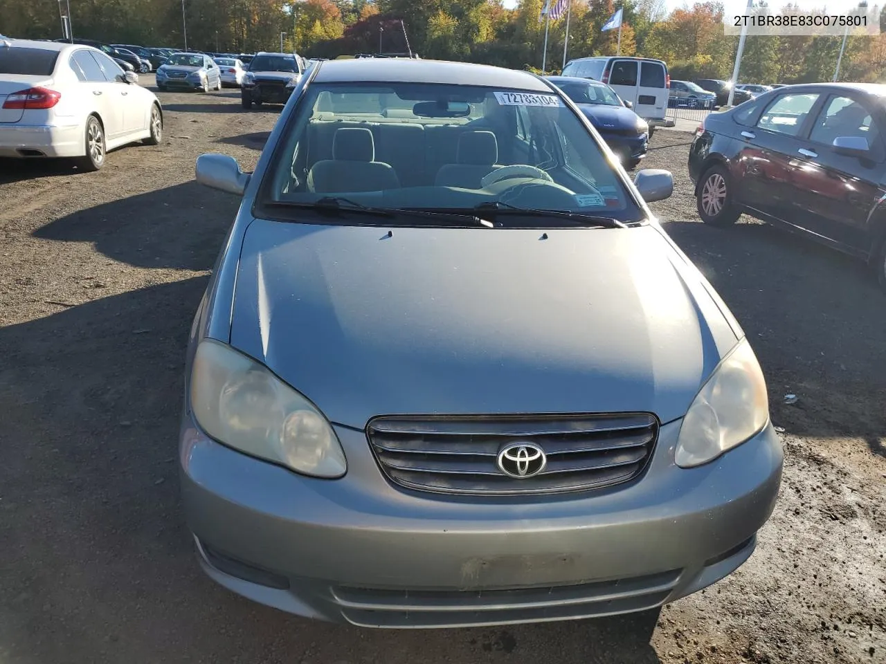 2003 Toyota Corolla Ce VIN: 2T1BR38E83C075801 Lot: 72783104