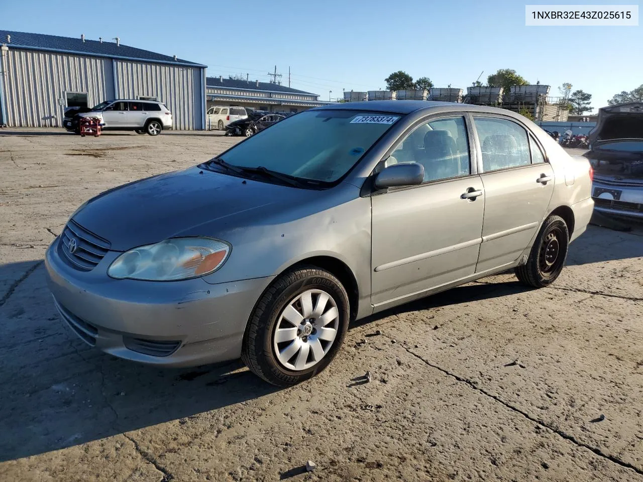 2003 Toyota Corolla Ce VIN: 1NXBR32E43Z025615 Lot: 73783374