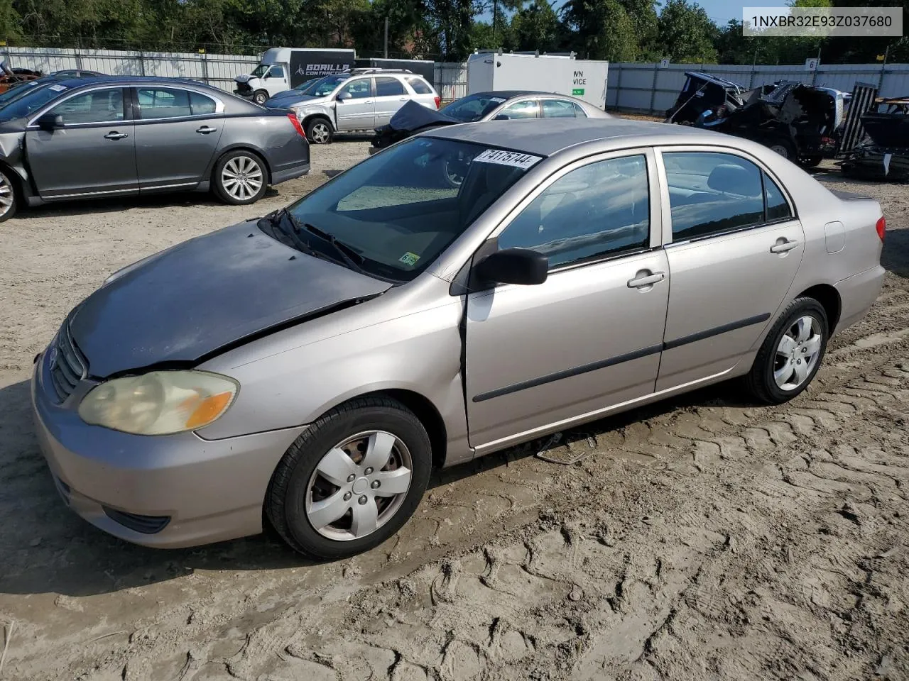 2003 Toyota Corolla Ce VIN: 1NXBR32E93Z037680 Lot: 74175744