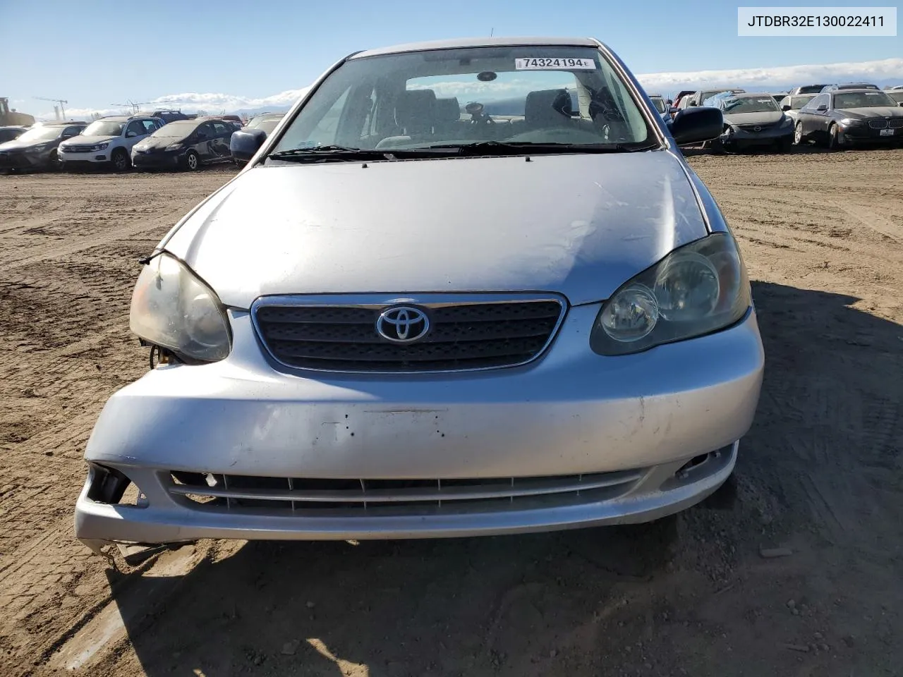 2003 Toyota Corolla Ce VIN: JTDBR32E130022411 Lot: 74324194