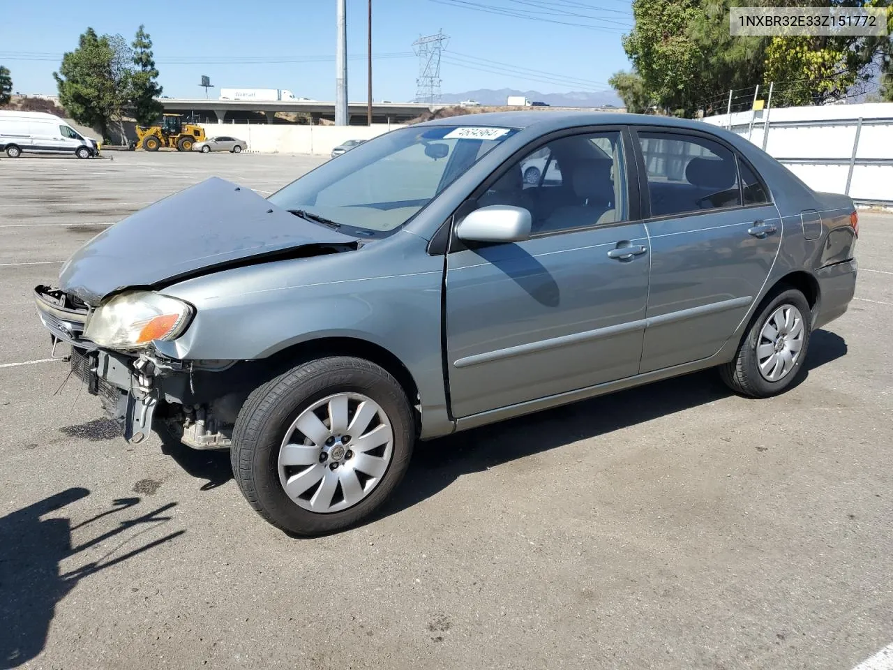 2003 Toyota Corolla Ce VIN: 1NXBR32E33Z151772 Lot: 74634964