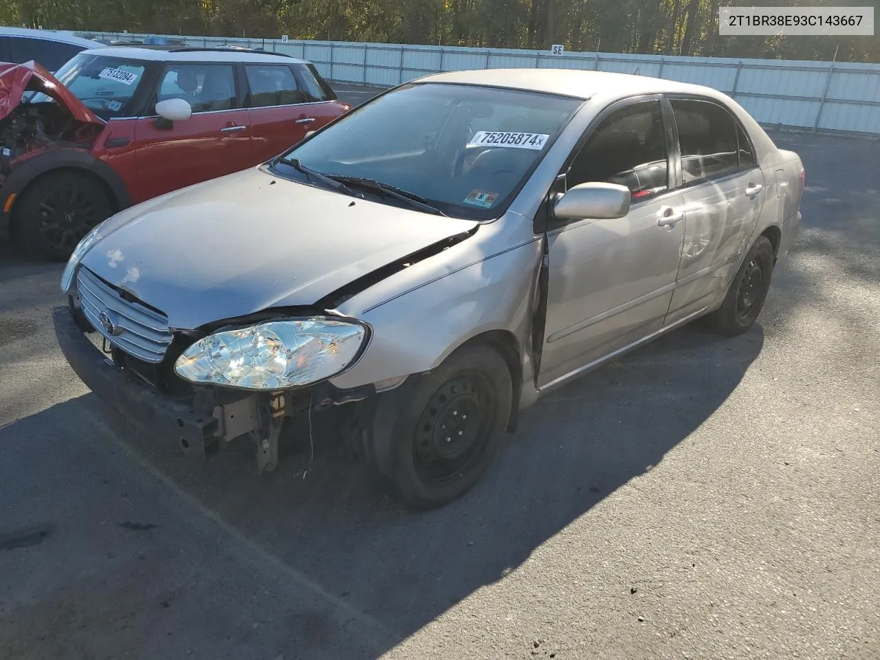 2003 Toyota Corolla Ce VIN: 2T1BR38E93C143667 Lot: 75205874