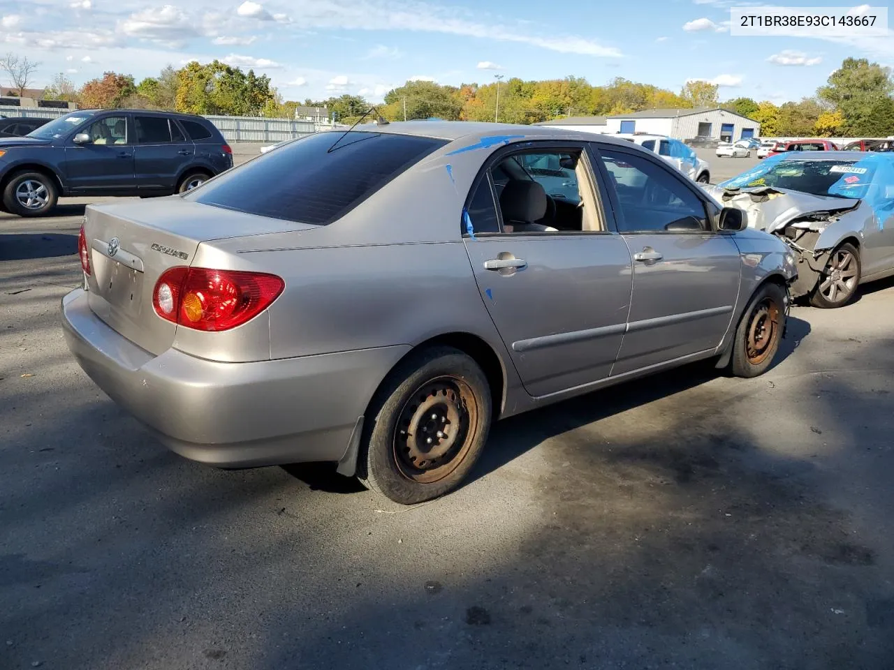 2003 Toyota Corolla Ce VIN: 2T1BR38E93C143667 Lot: 75205874