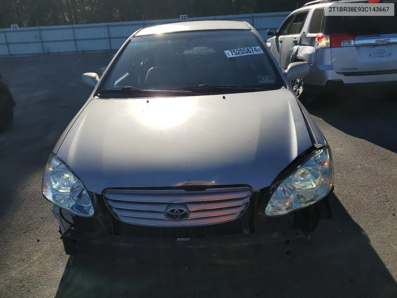 2003 Toyota Corolla Ce VIN: 2T1BR38E93C143667 Lot: 75205874