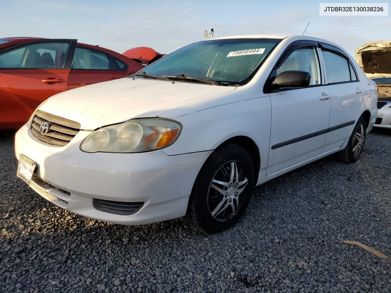 2003 Toyota Corolla Ce VIN: JTDBR32E130038236 Lot: 75858494