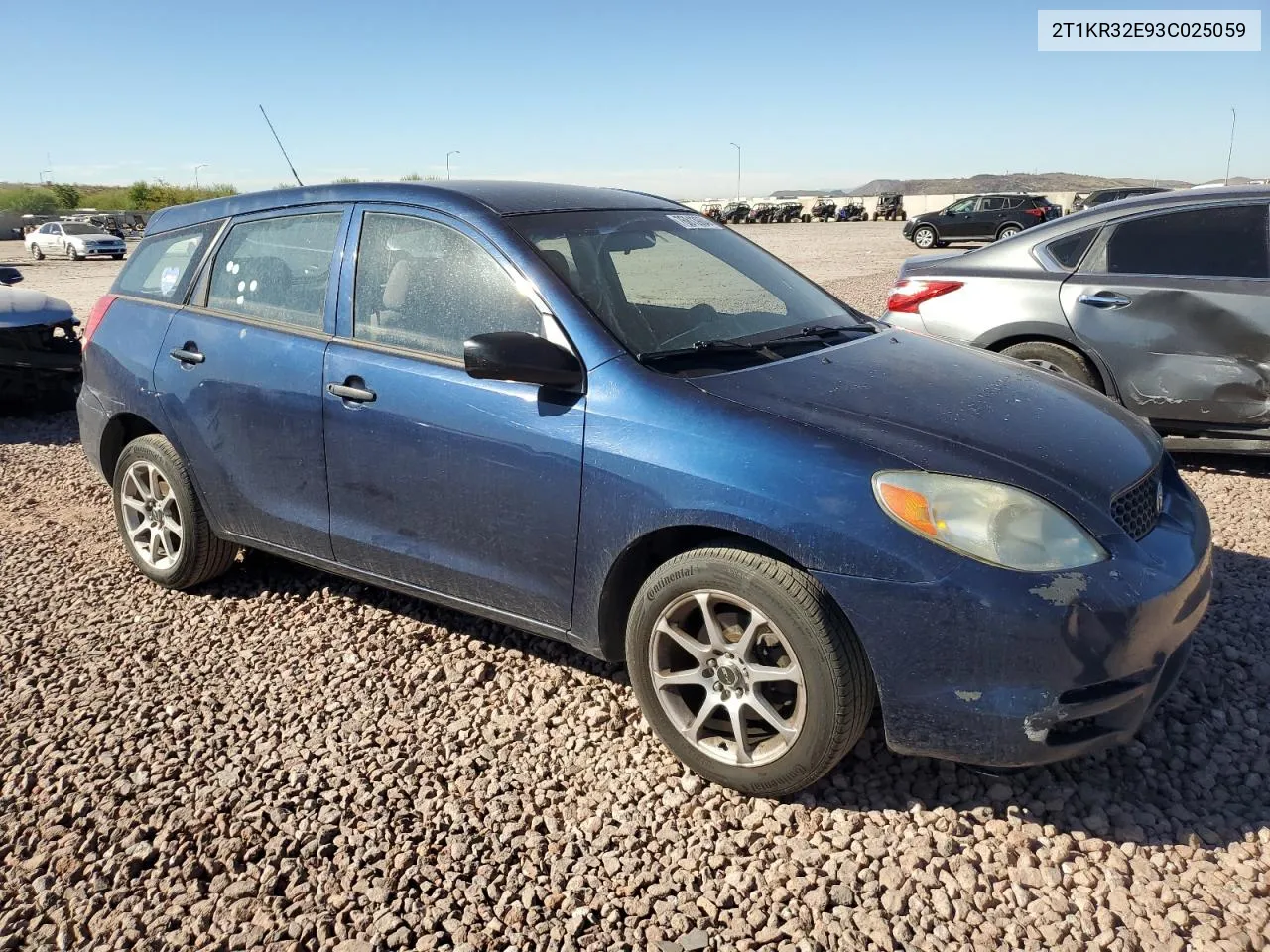 2003 Toyota Corolla Matrix Xr VIN: 2T1KR32E93C025059 Lot: 76813984