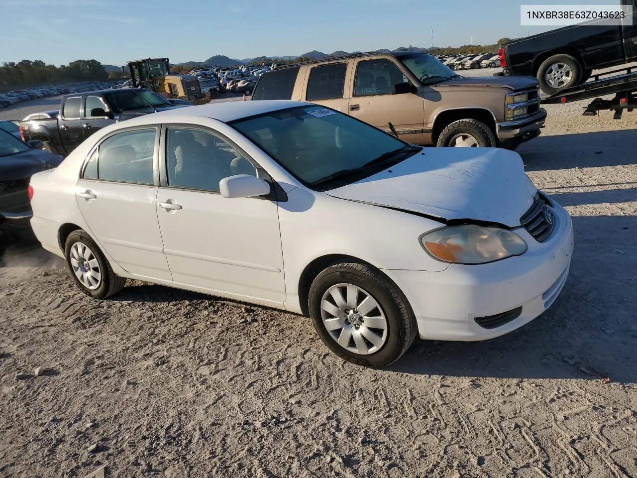 2003 Toyota Corolla Ce VIN: 1NXBR38E63Z043623 Lot: 77744954