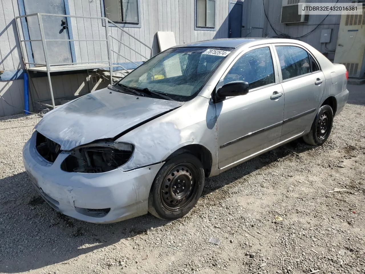 2003 Toyota Corolla Ce VIN: JTDBR32E432016381 Lot: 78752574