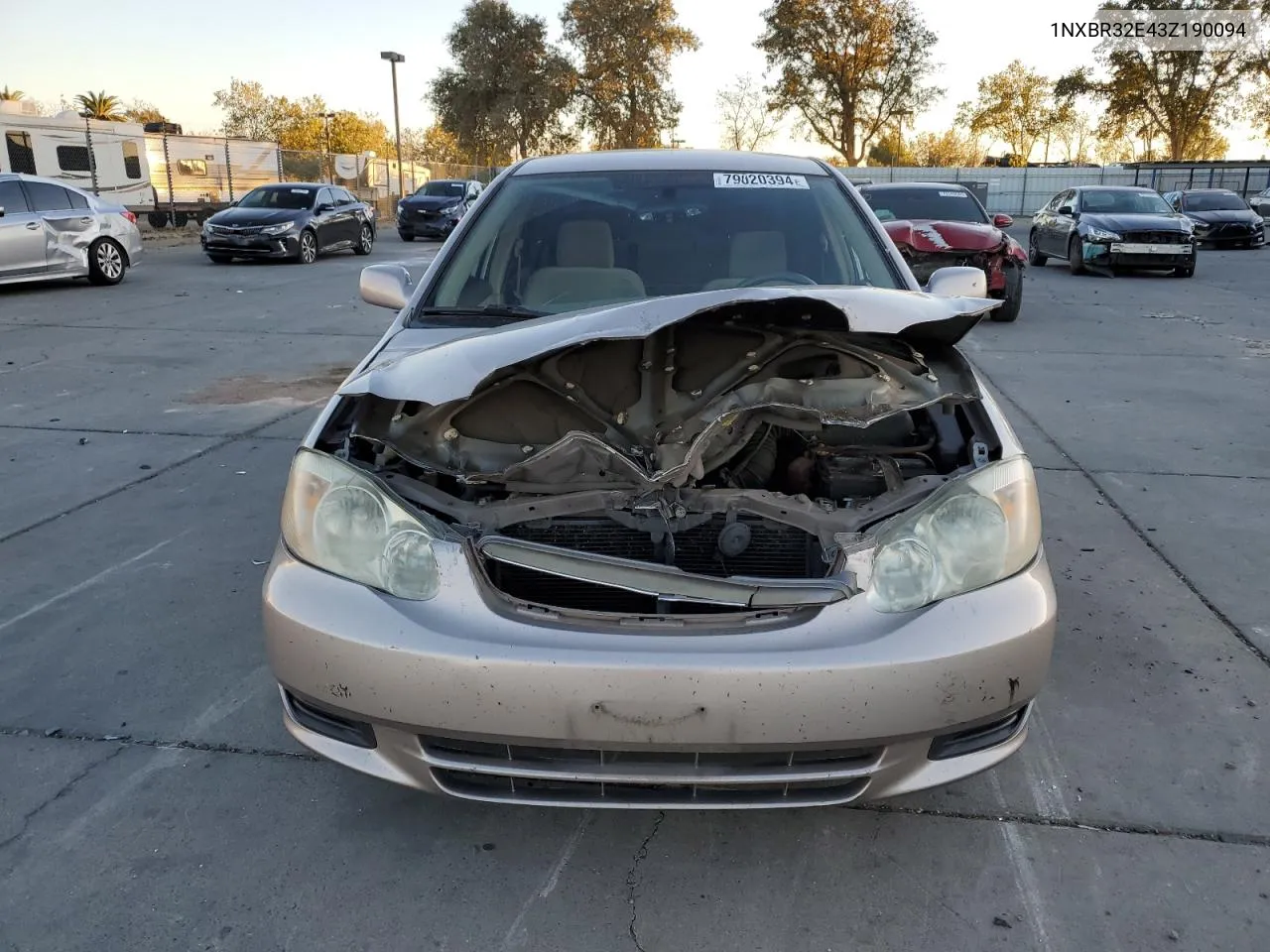 2003 Toyota Corolla Ce VIN: 1NXBR32E43Z190094 Lot: 79020394