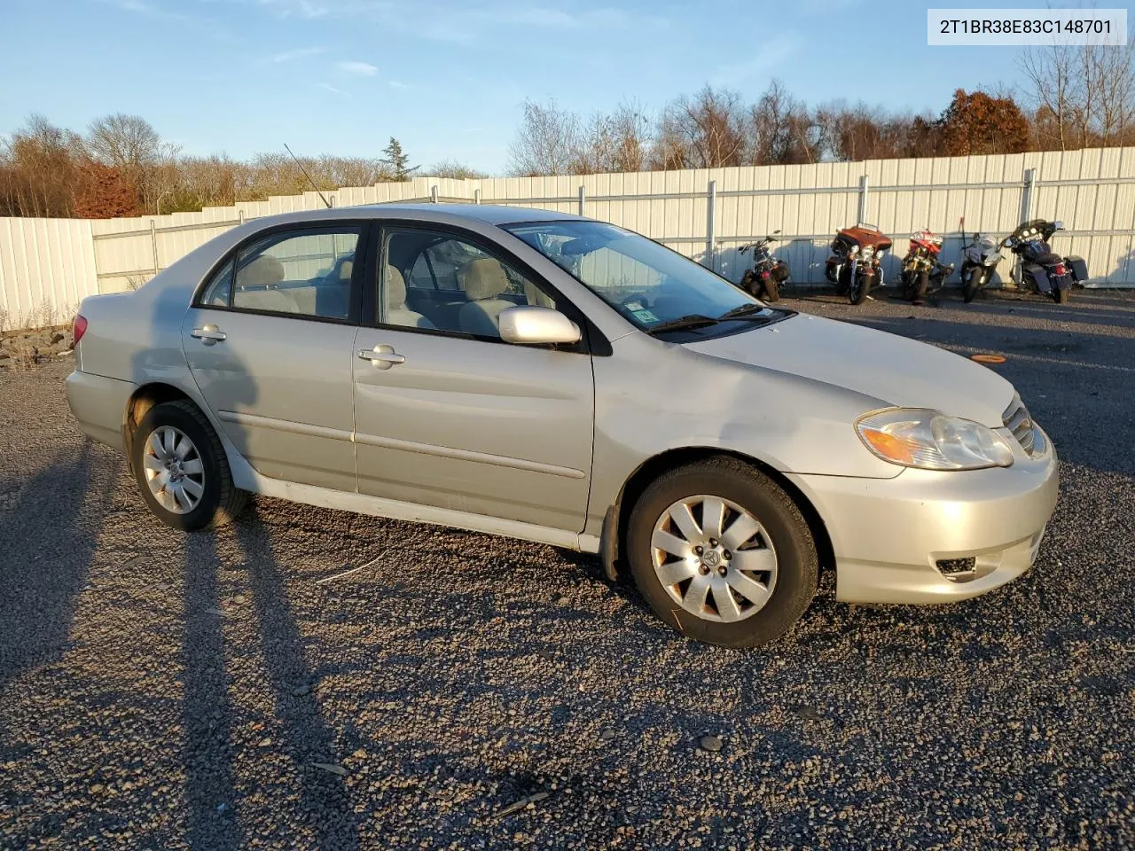 2003 Toyota Corolla Ce VIN: 2T1BR38E83C148701 Lot: 79650634