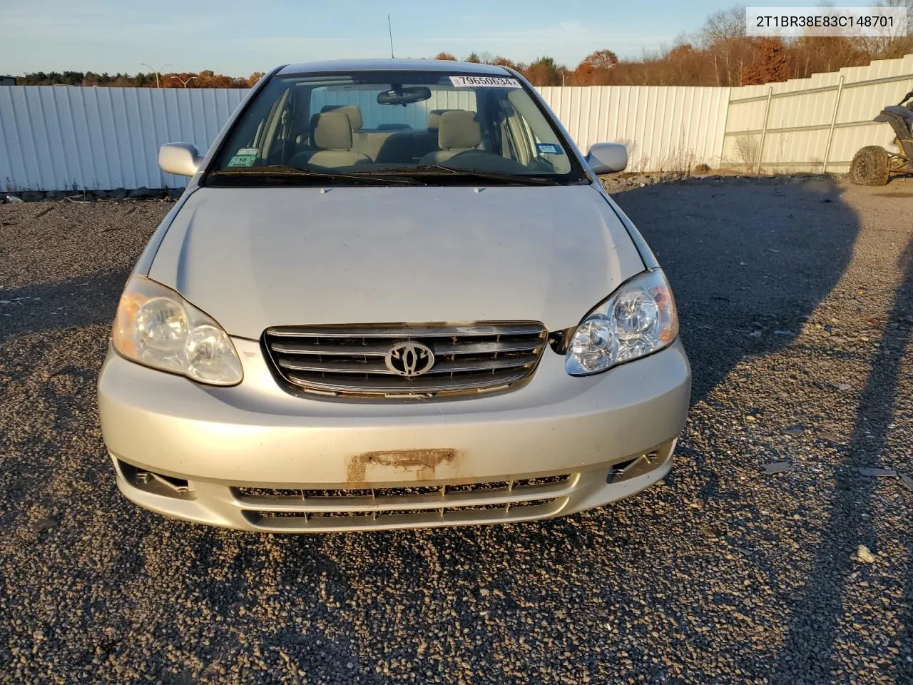 2003 Toyota Corolla Ce VIN: 2T1BR38E83C148701 Lot: 79650634