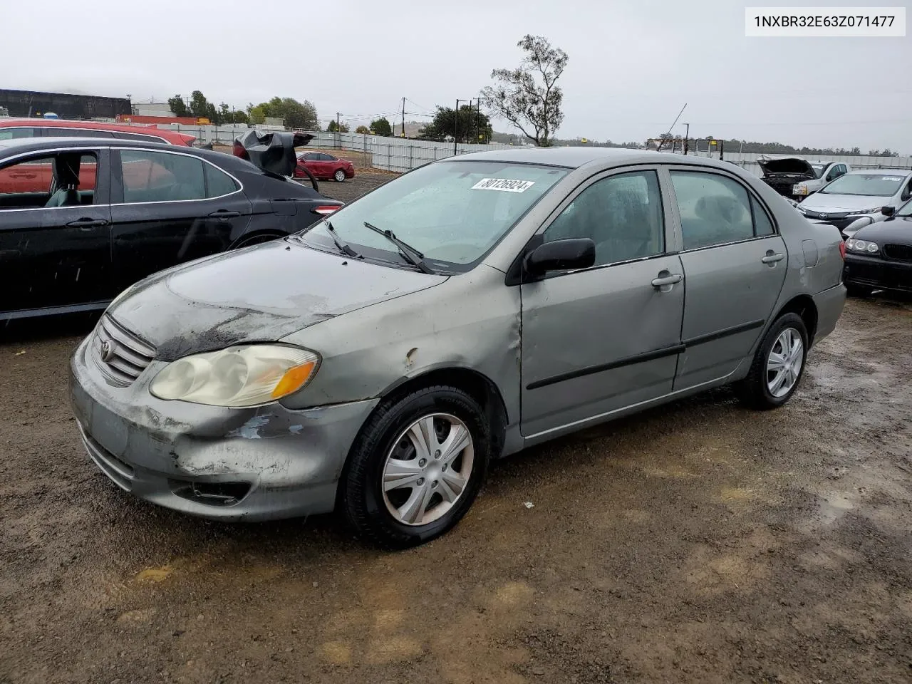 2003 Toyota Corolla Ce VIN: 1NXBR32E63Z071477 Lot: 80126924