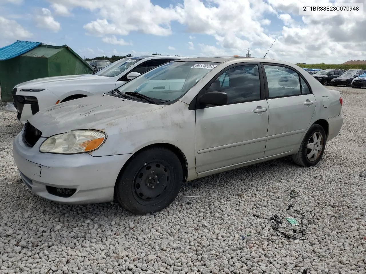 2003 Toyota Corolla Ce VIN: 2T1BR38E23C070948 Lot: 80128614