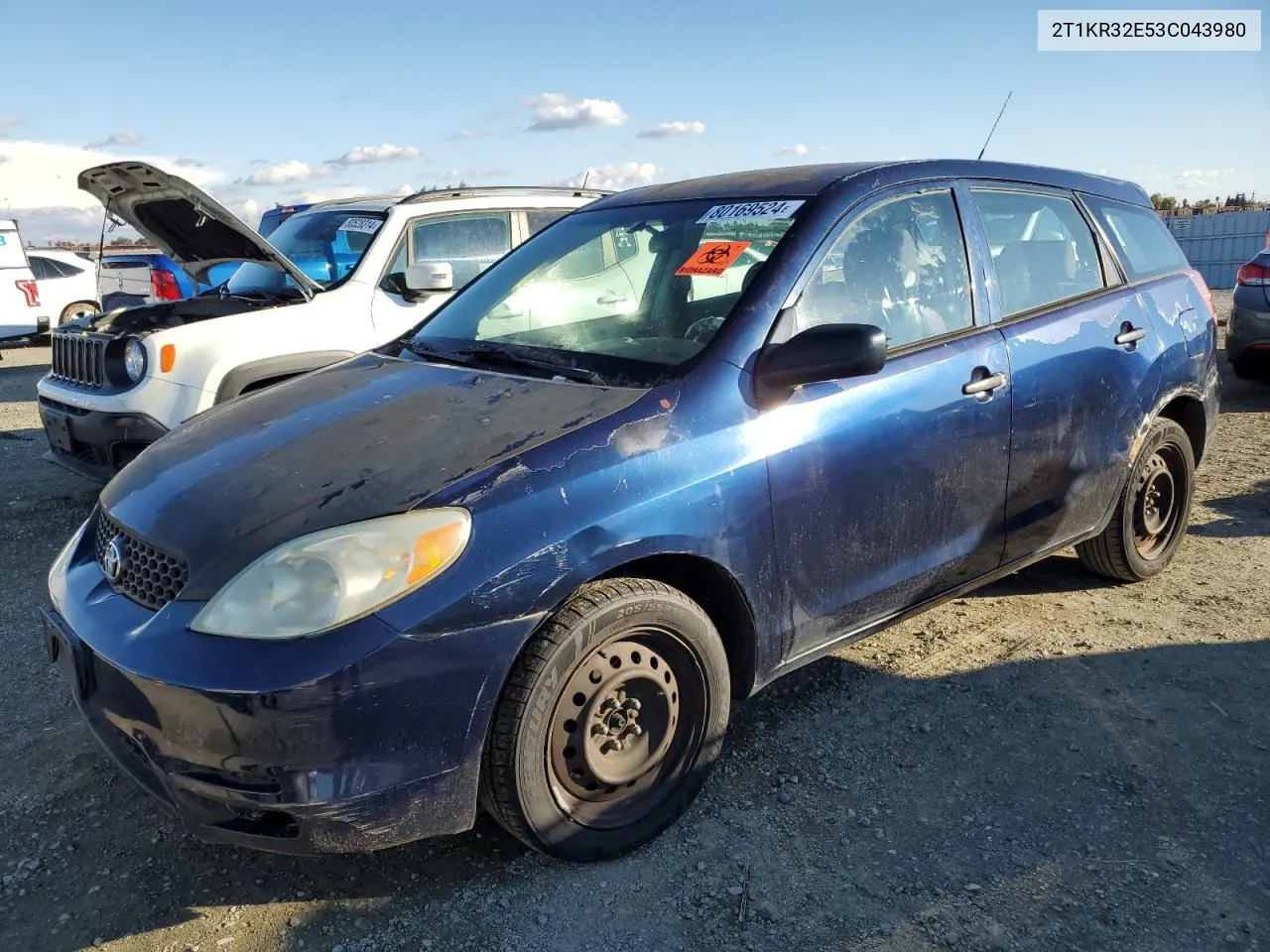 2003 Toyota Corolla Matrix Xr VIN: 2T1KR32E53C043980 Lot: 80169524