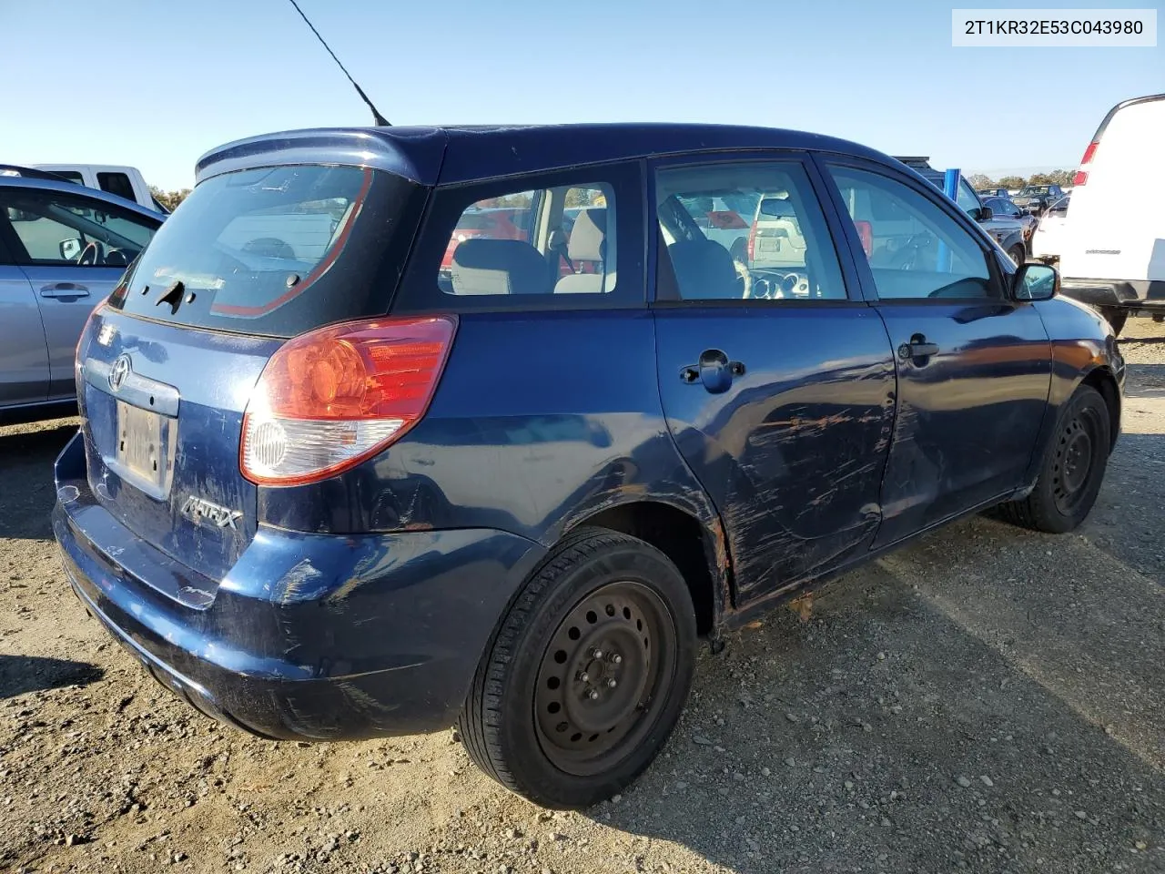 2003 Toyota Corolla Matrix Xr VIN: 2T1KR32E53C043980 Lot: 80169524