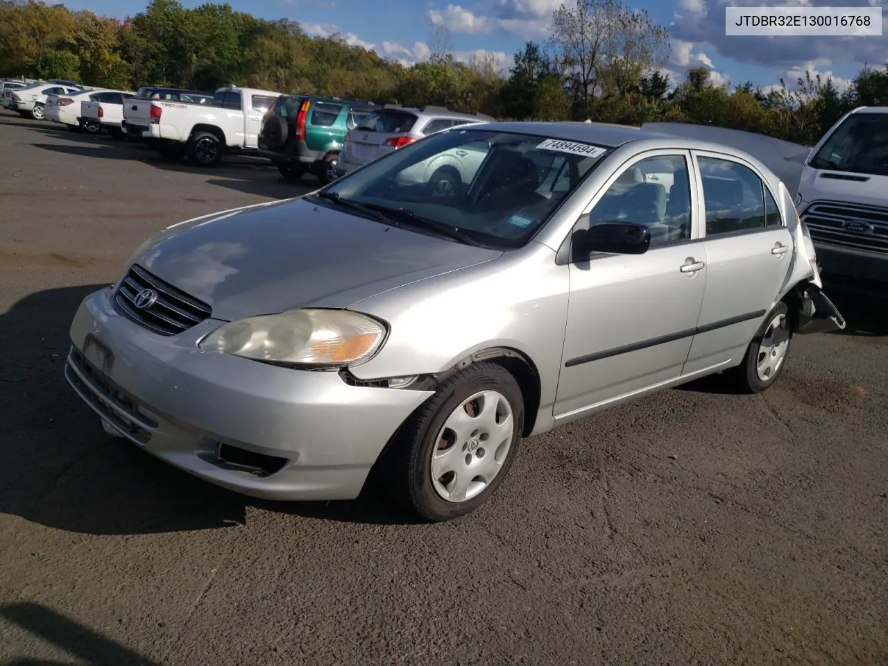 2003 Toyota Corolla Ce VIN: JTDBR32E130016768 Lot: 80657474