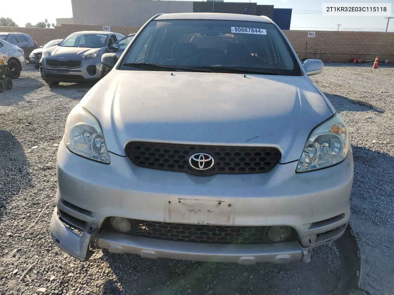 2003 Toyota Corolla Matrix Xr VIN: 2T1KR32E03C115118 Lot: 80667844