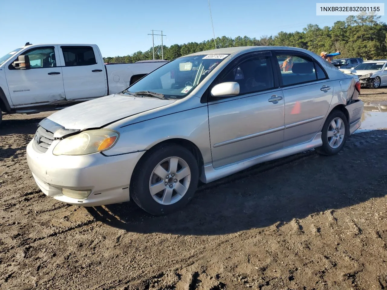 2003 Toyota Corolla Ce VIN: 1NXBR32E83Z001155 Lot: 80681924