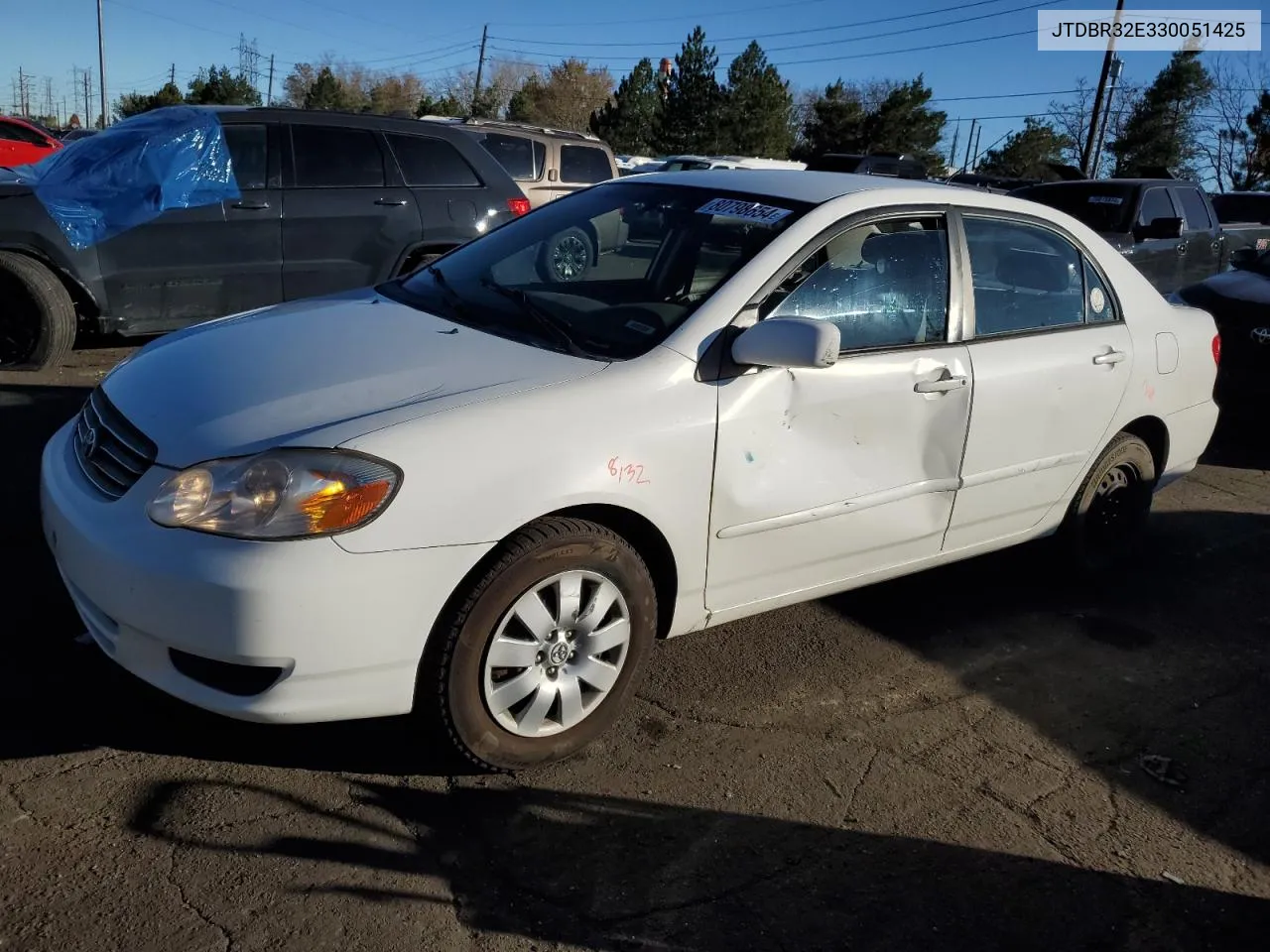 2003 Toyota Corolla Ce VIN: JTDBR32E330051425 Lot: 80798654