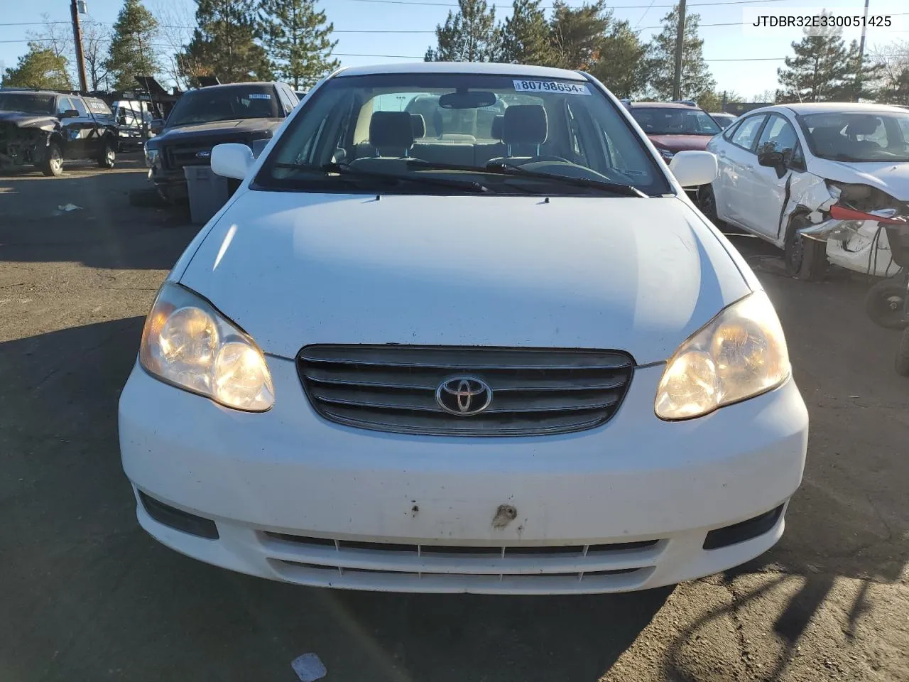 2003 Toyota Corolla Ce VIN: JTDBR32E330051425 Lot: 80798654