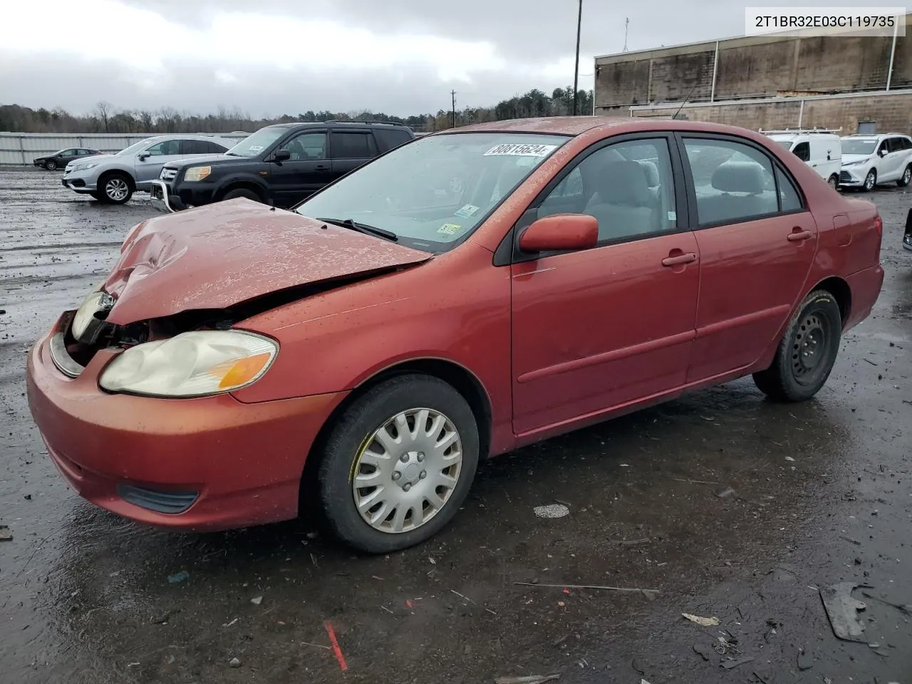 2003 Toyota Corolla Ce VIN: 2T1BR32E03C119735 Lot: 80815624