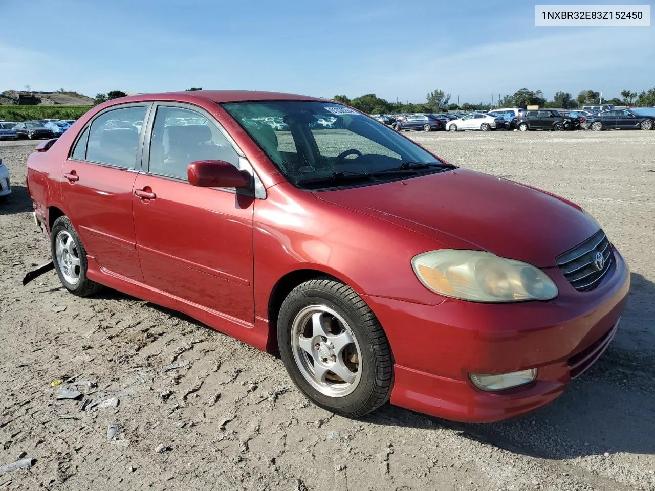 2003 Toyota Corolla Ce VIN: 1NXBR32E83Z152450 Lot: 81000284