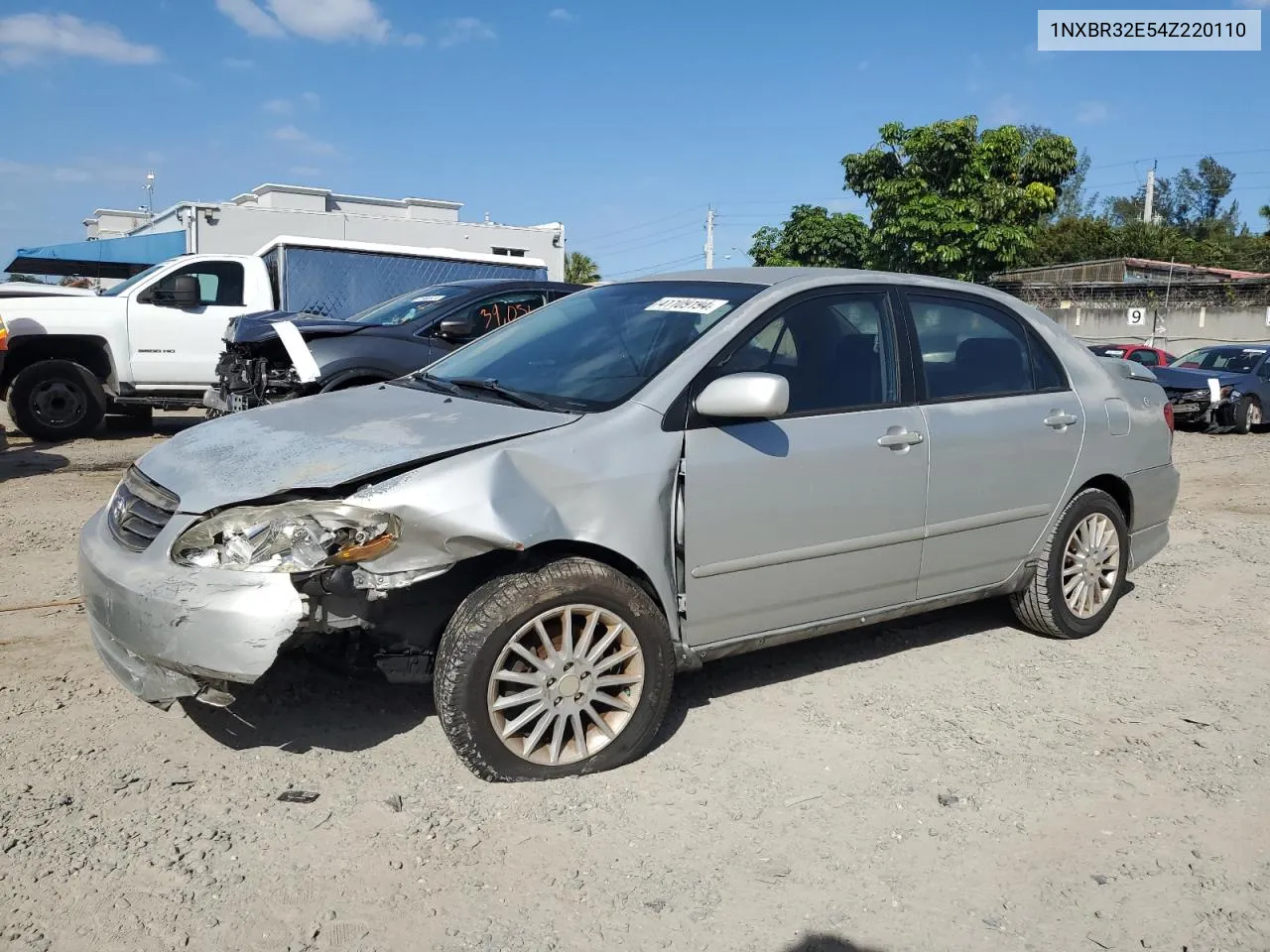 2004 Toyota Corolla Ce VIN: 1NXBR32E54Z220110 Lot: 41109194