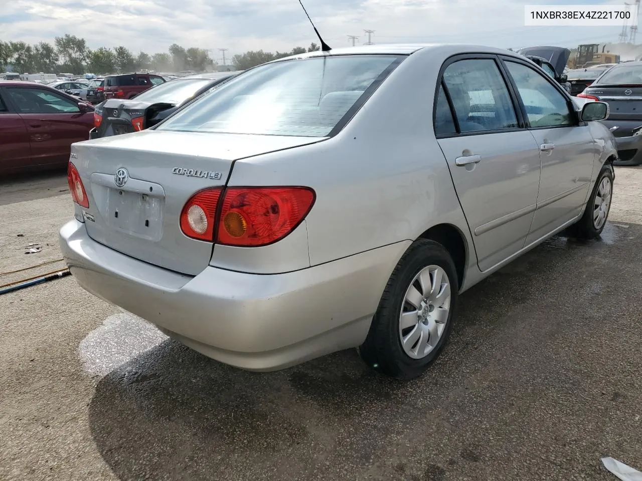 2004 Toyota Corolla Ce VIN: 1NXBR38EX4Z221700 Lot: 68138774