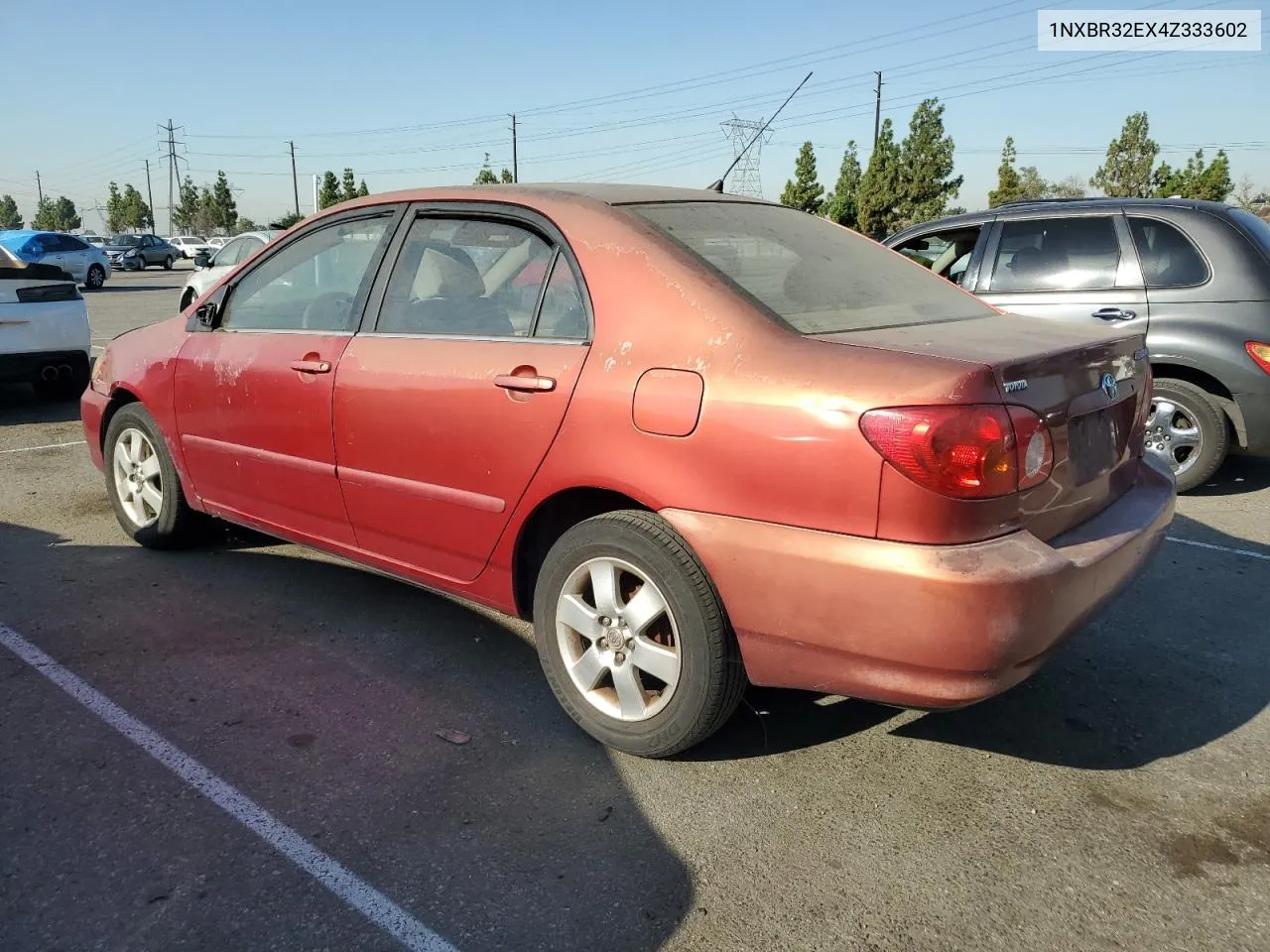 2004 Toyota Corolla Ce VIN: 1NXBR32EX4Z333602 Lot: 69900524