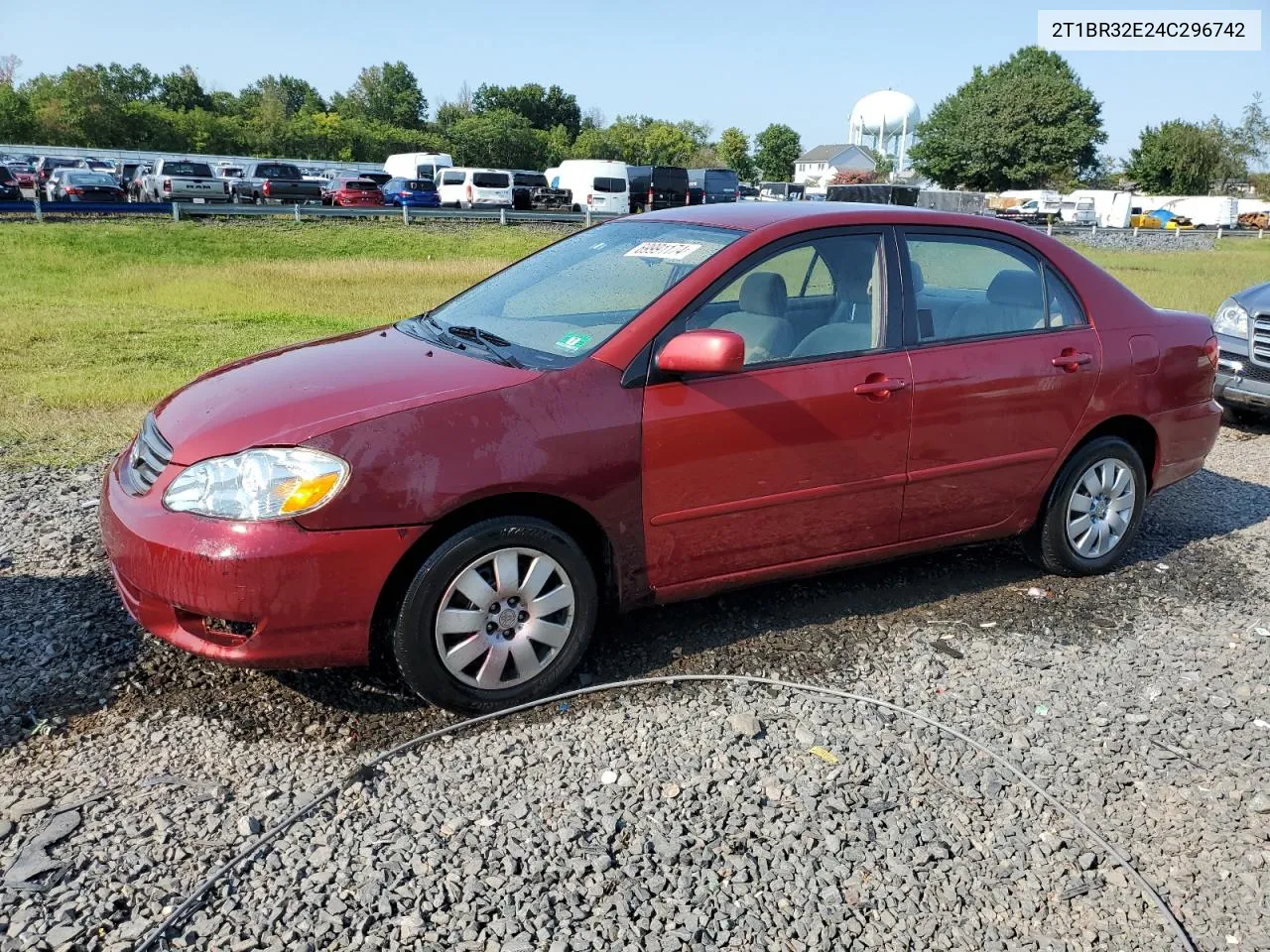 2004 Toyota Corolla Ce VIN: 2T1BR32E24C296742 Lot: 69991174