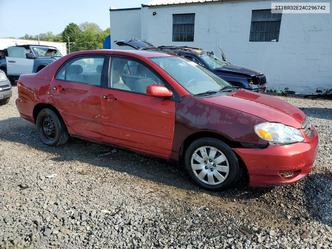 2004 Toyota Corolla Ce VIN: 2T1BR32E24C296742 Lot: 69991174