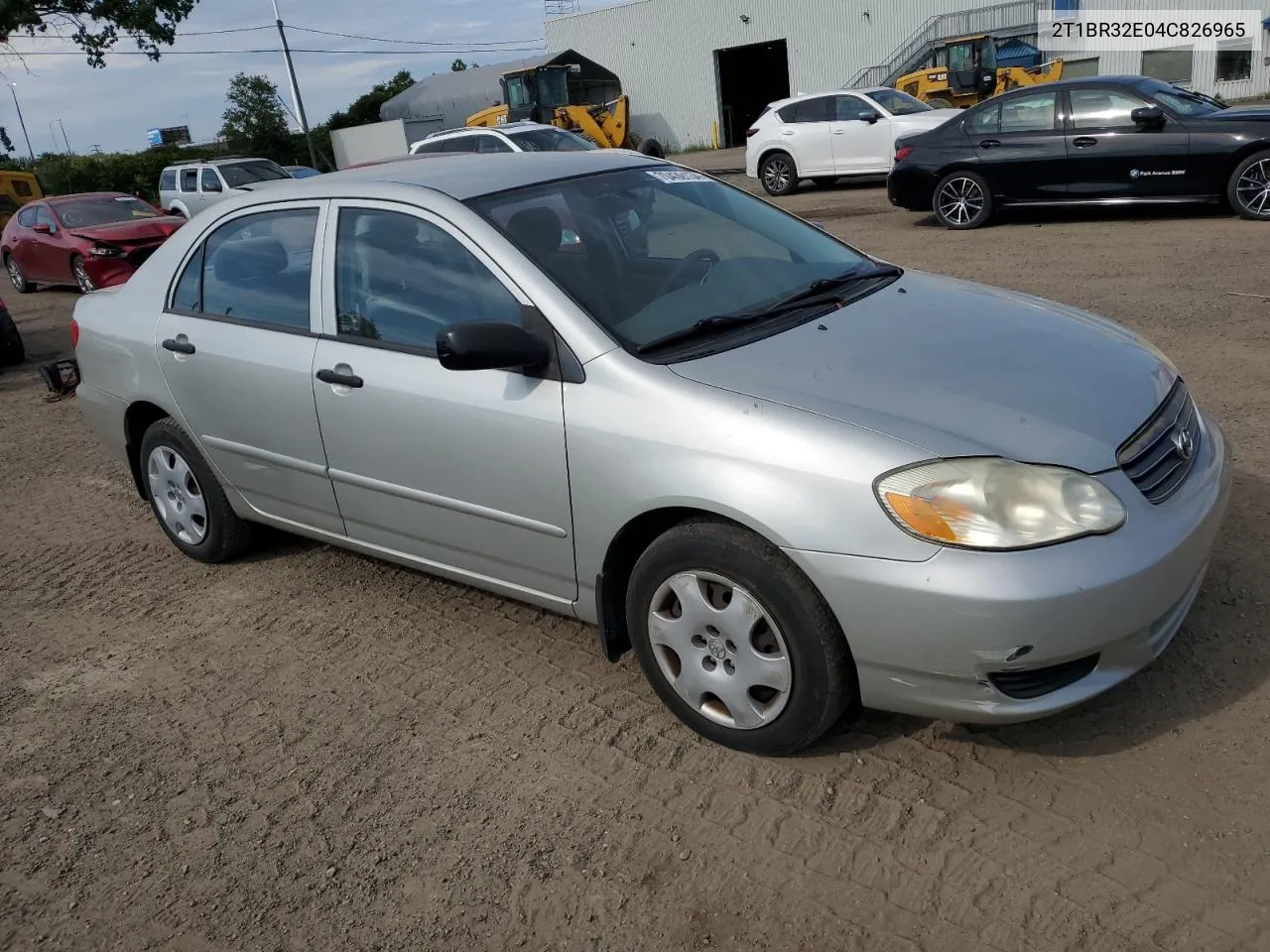 2004 Toyota Corolla Ce VIN: 2T1BR32E04C826965 Lot: 70439134