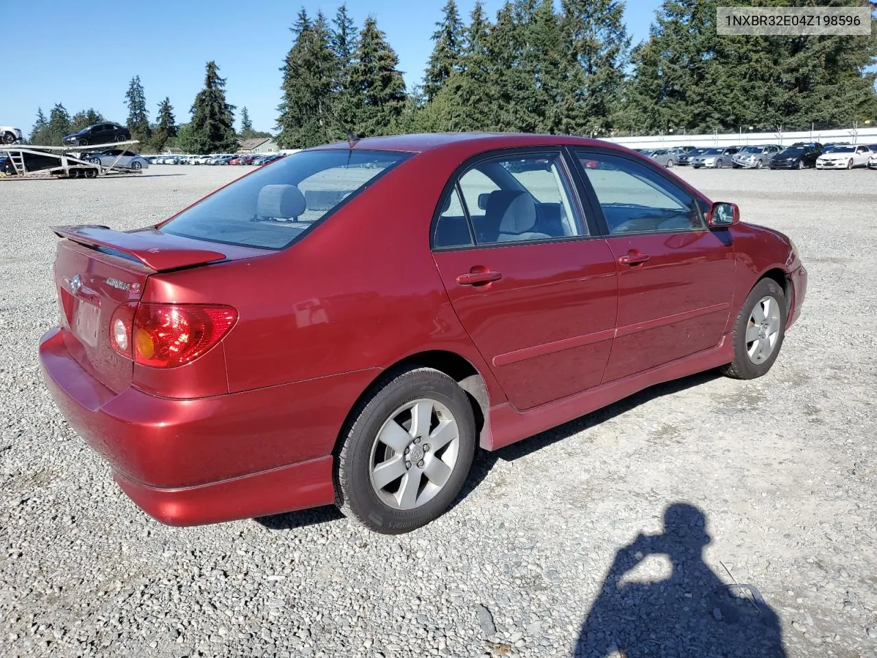 2004 Toyota Corolla Ce VIN: 1NXBR32E04Z198596 Lot: 71823304