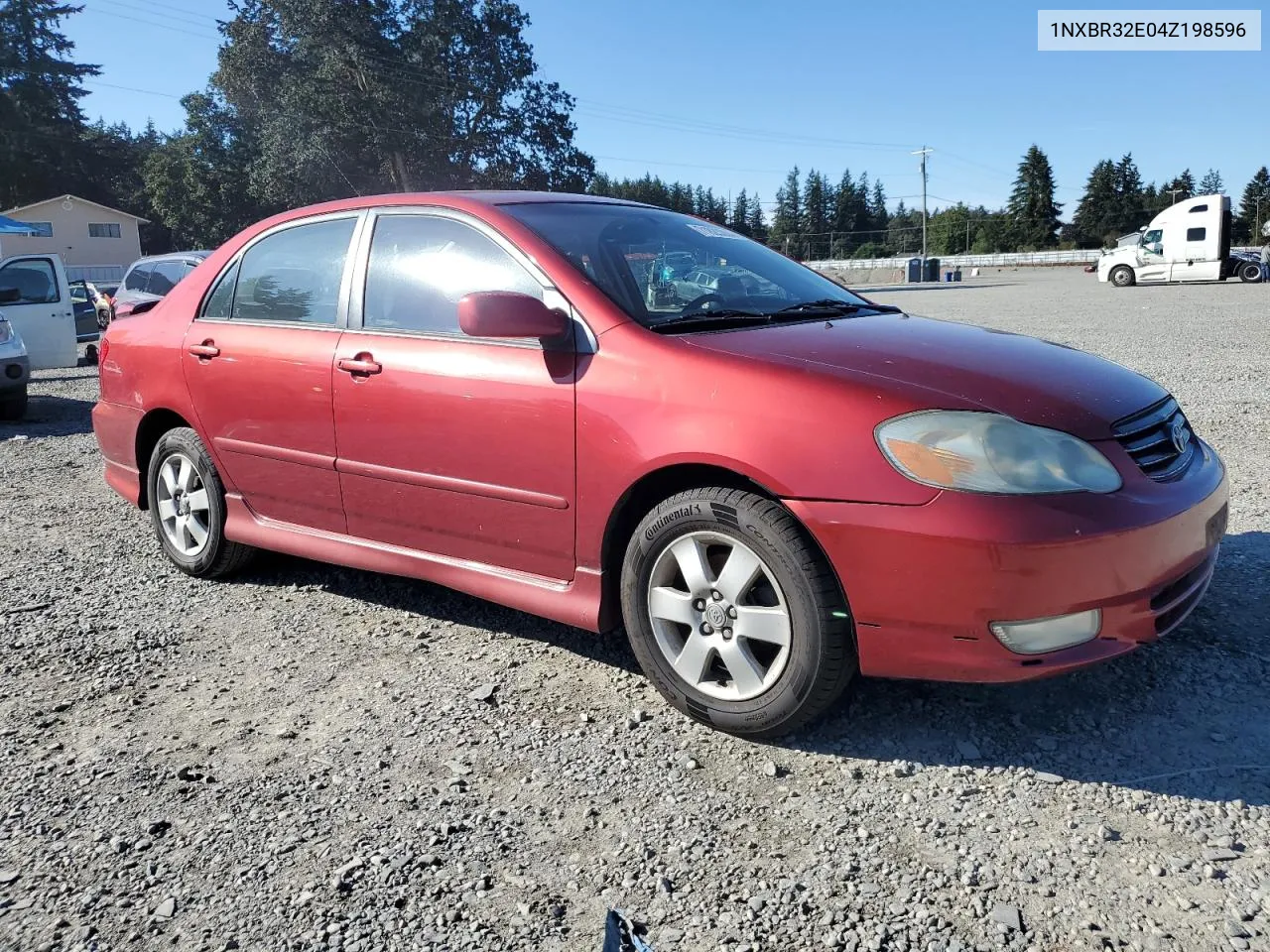 2004 Toyota Corolla Ce VIN: 1NXBR32E04Z198596 Lot: 71823304