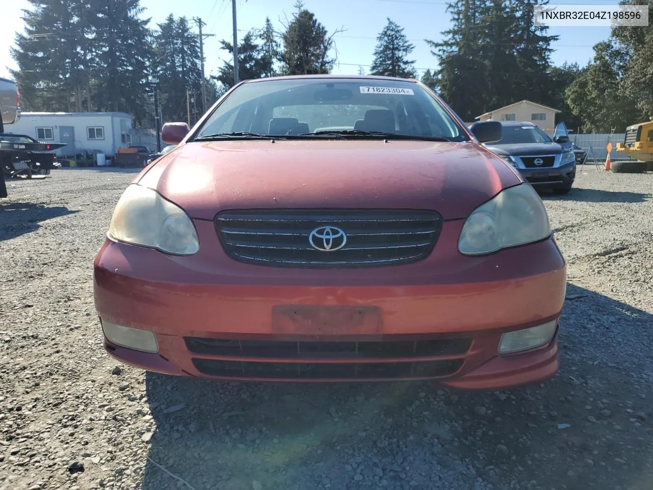 2004 Toyota Corolla Ce VIN: 1NXBR32E04Z198596 Lot: 71823304