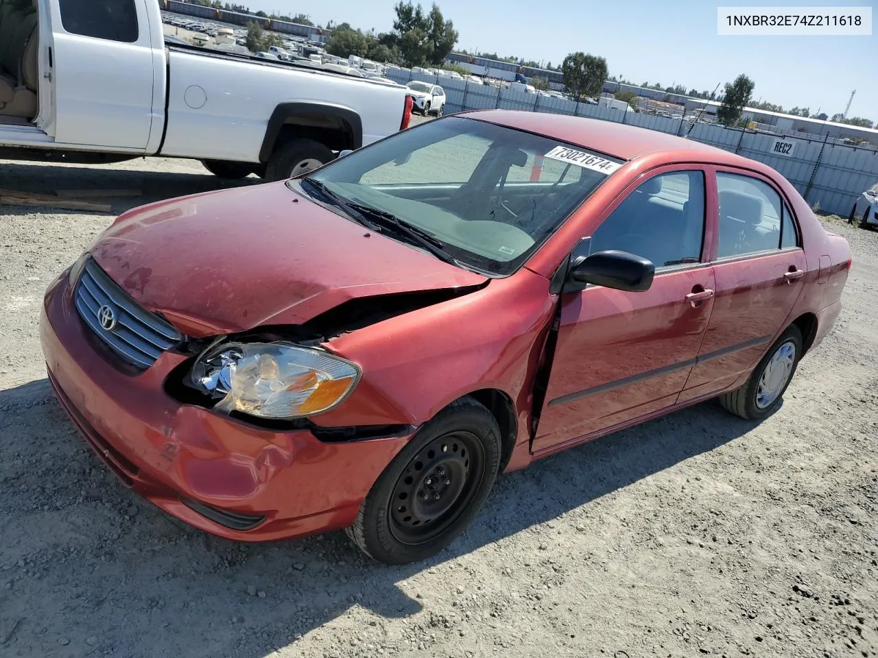 2004 Toyota Corolla Ce VIN: 1NXBR32E74Z211618 Lot: 73021674