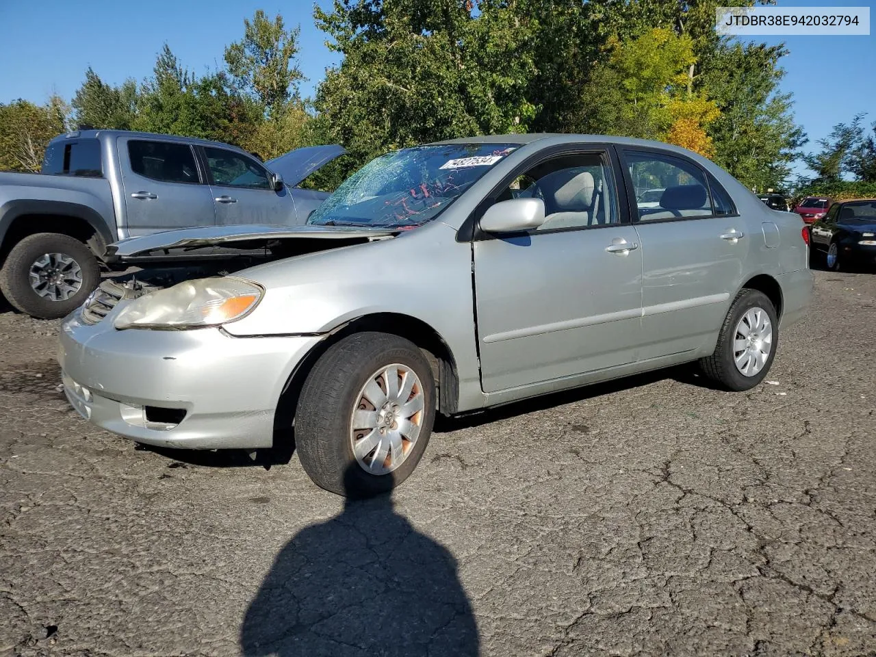 2004 Toyota Corolla Ce VIN: JTDBR38E942032794 Lot: 74827534