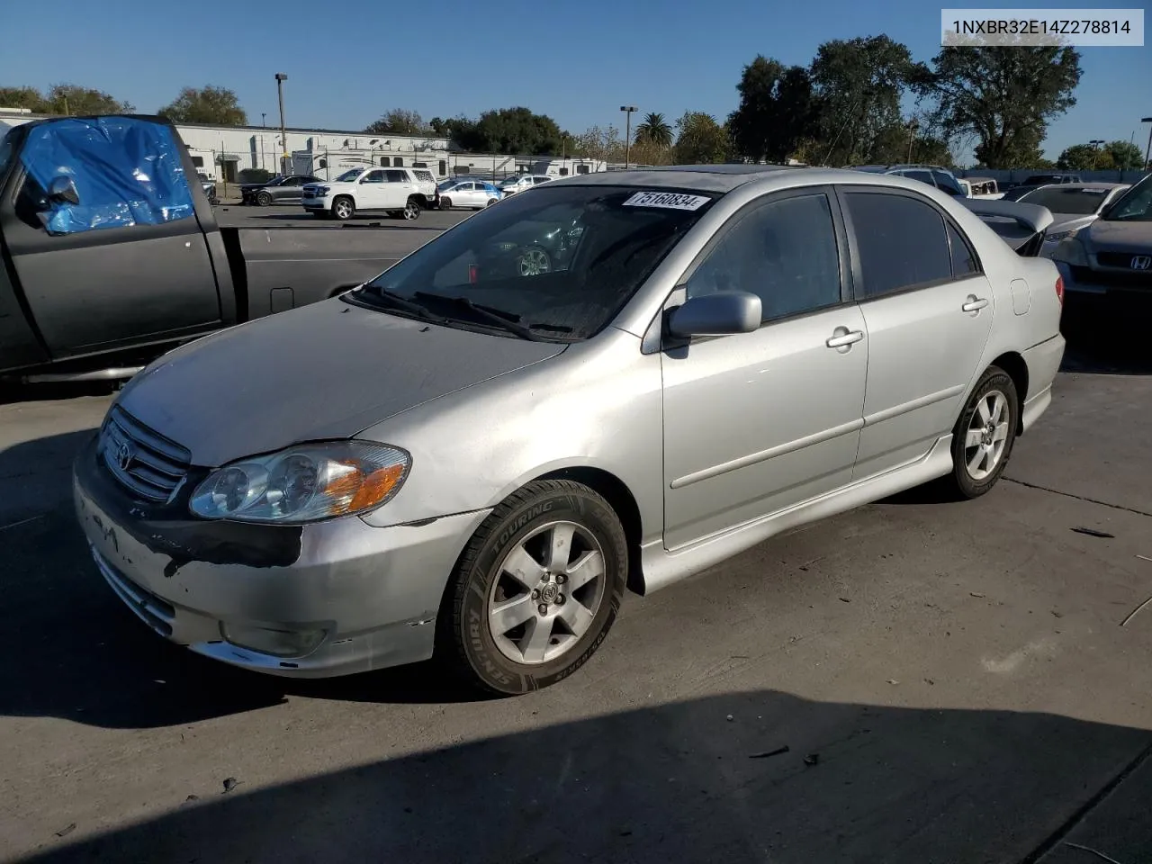 2004 Toyota Corolla Ce VIN: 1NXBR32E14Z278814 Lot: 75160834