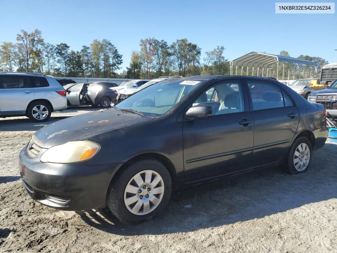 2004 Toyota Corolla Ce VIN: 1NXBR32E54Z326234 Lot: 75530654