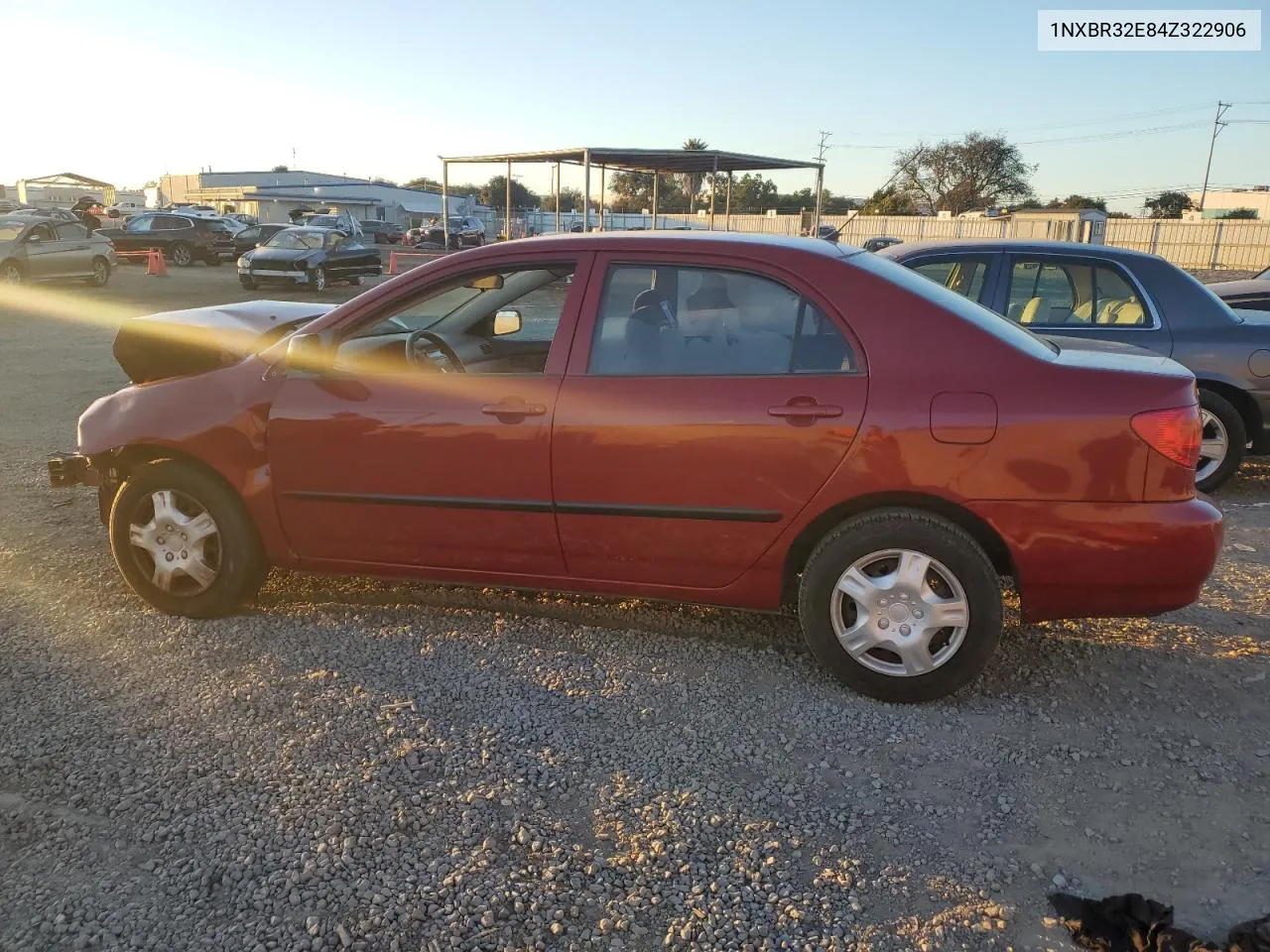 2004 Toyota Corolla Ce VIN: 1NXBR32E84Z322906 Lot: 80779444