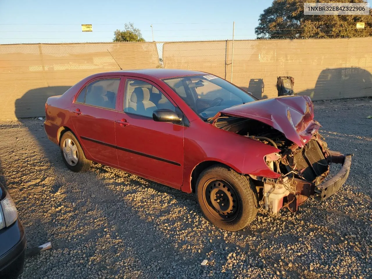 2004 Toyota Corolla Ce VIN: 1NXBR32E84Z322906 Lot: 80779444