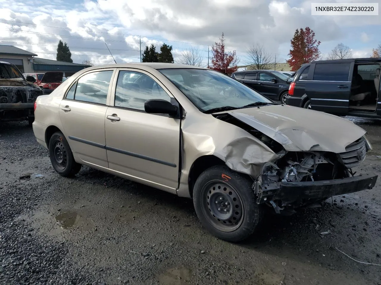 2004 Toyota Corolla Ce VIN: 1NXBR32E74Z230220 Lot: 80798584