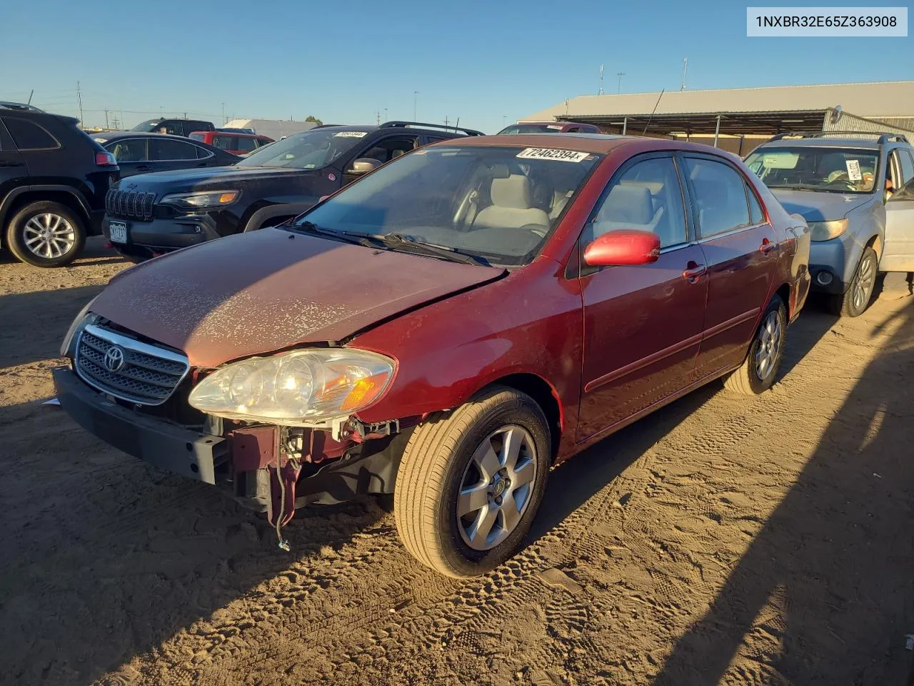 2005 Toyota Corolla Ce VIN: 1NXBR32E65Z363908 Lot: 72462394