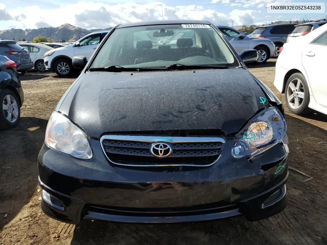 2005 Toyota Corolla Ce VIN: 1NXBR32E05Z543238 Lot: 78740114