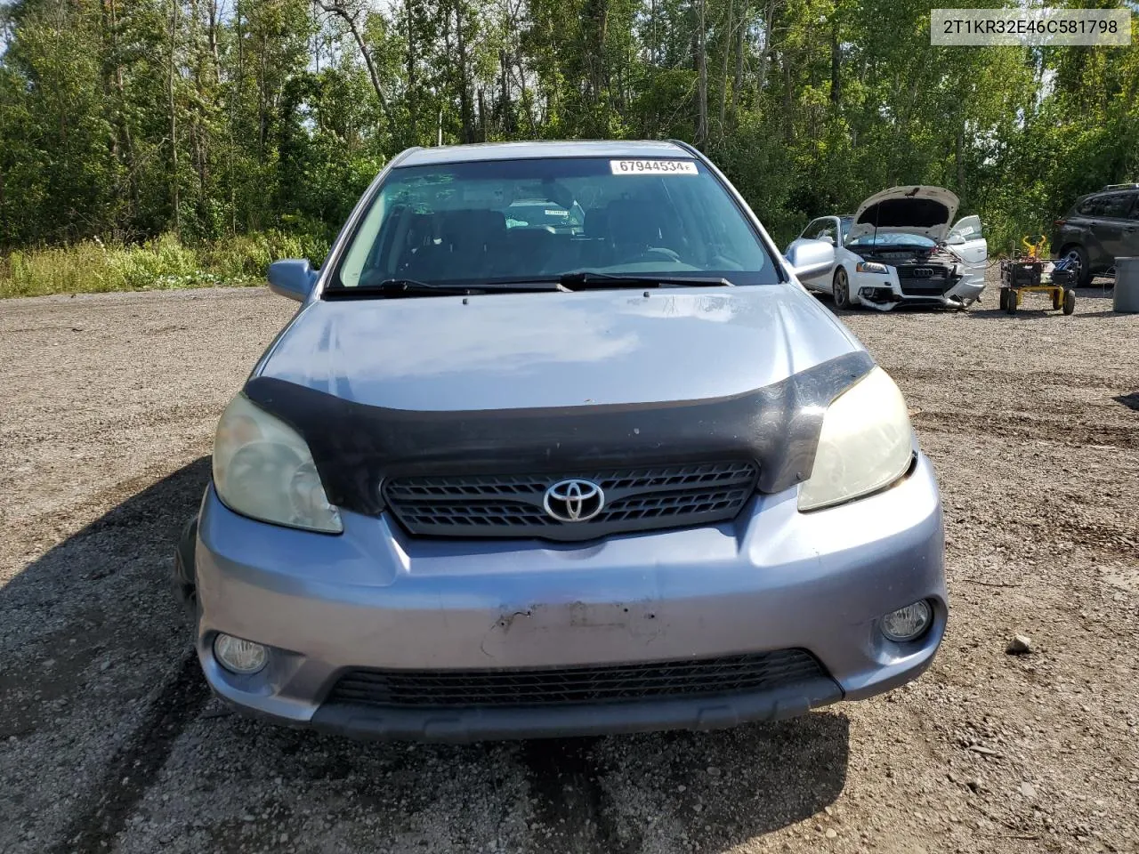 2006 Toyota Corolla Matrix Xr VIN: 2T1KR32E46C581798 Lot: 67944534