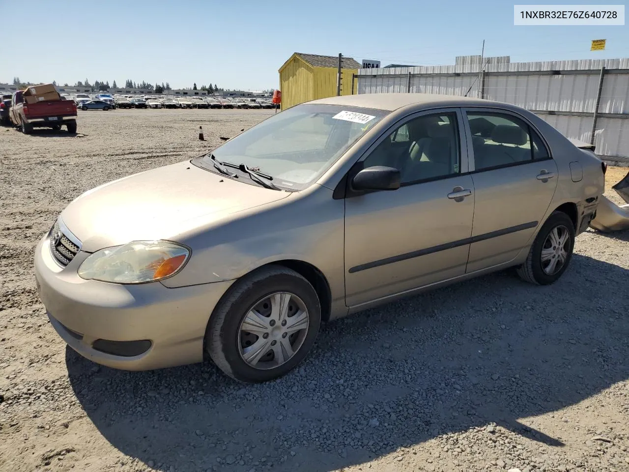 2006 Toyota Corolla Ce VIN: 1NXBR32E76Z640728 Lot: 73528344